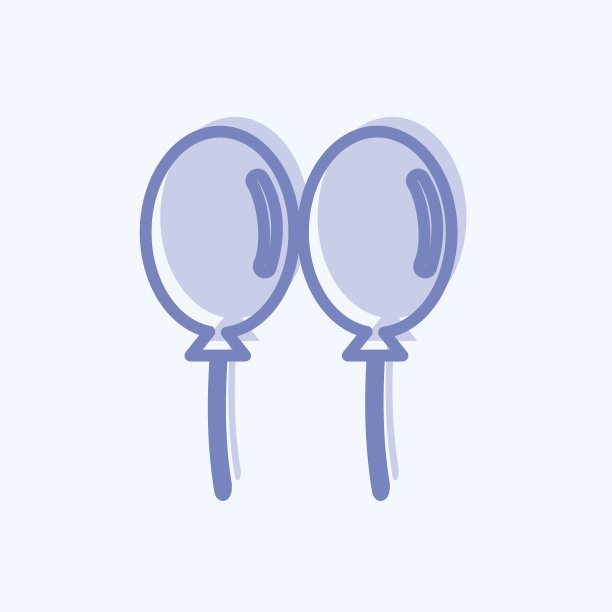 图标的气球。适合婚礼的象征。两个音调的风格。简单的设计可编辑。设计模板向量。简单的符号说明图片下载