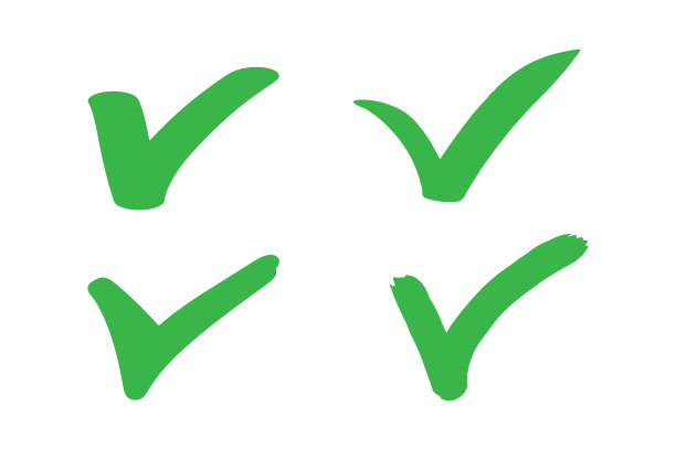 绿色勾选和确认图标矢量设计图片下载