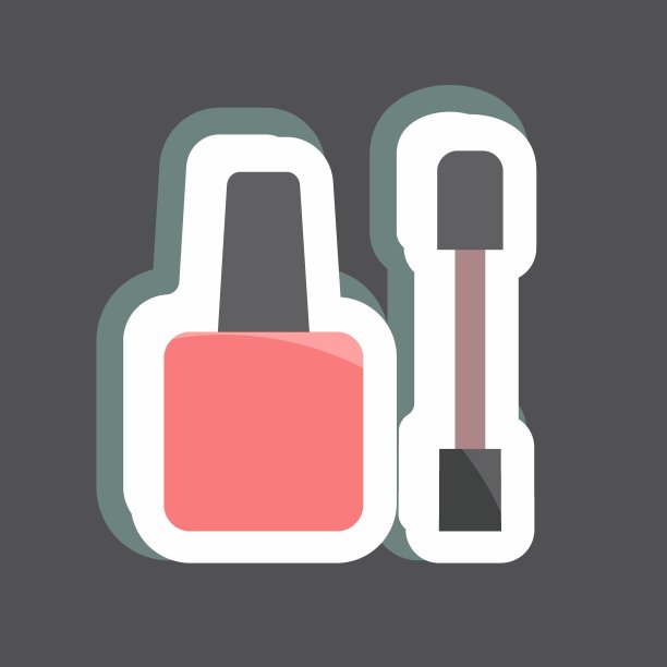 贴纸指甲处理项目。适合Spa标志。简单的设计可编辑。设计模板向量。简单的符号说明图片下载