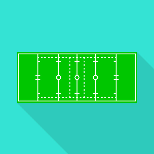 设计橄榄球和体育场标志集图片下载