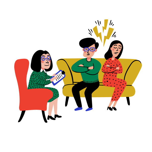 家庭心理治疗不幸的家庭夫妇图片下载