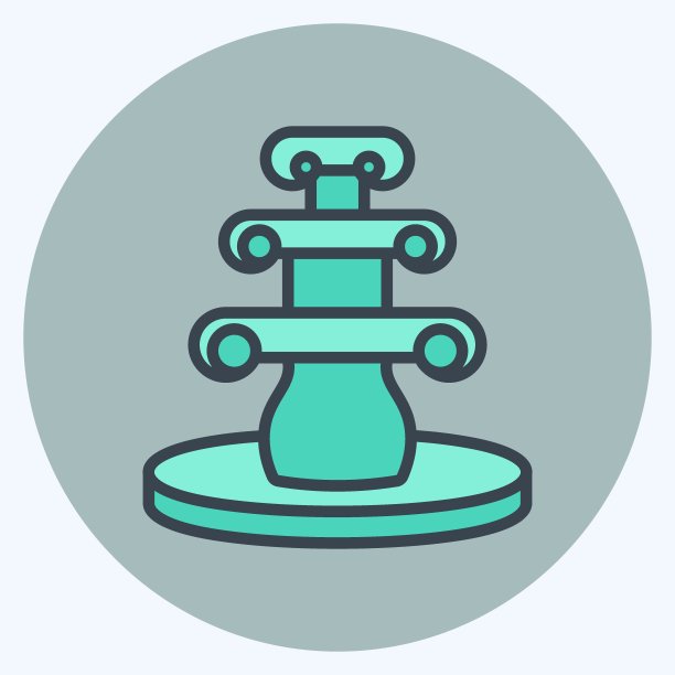 图标的喷泉。适合家居标志。颜色风格交配。简单的设计可编辑。设计模板向量。简单的符号说明图片下载