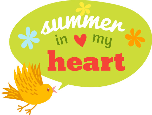 你好，夏天排版标志签字withe图片下载