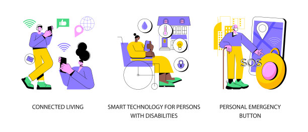 智能设备抽象概念矢量插图。图片下载