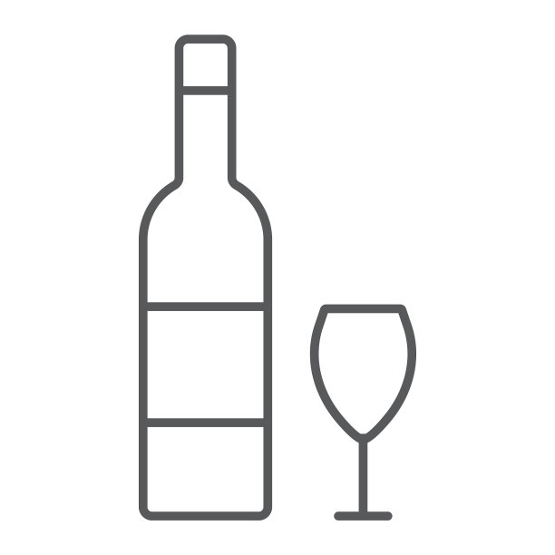 希伯来葡萄酒细线图标图片下载