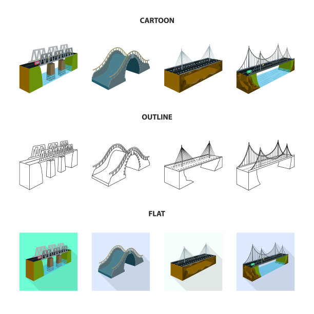 隔离的对象连接和设计图标集图片下载