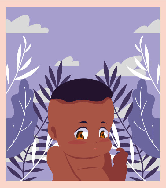 可爱的小婴儿坐在户外背景图片下载