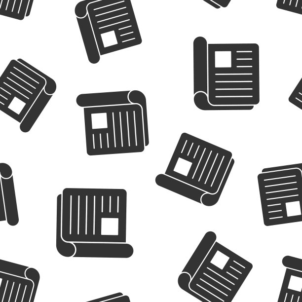 杂志页面图标无缝图案背景图片下载