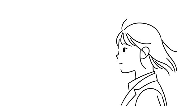 矢量插图的一个女人的侧面，头发在风中飘动。图片下载