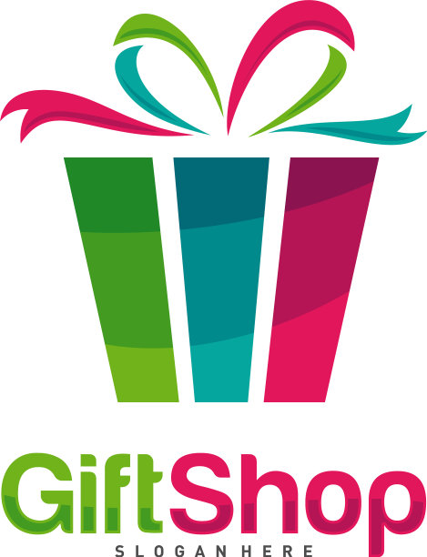 礼品店标志设计概念模板丰富多彩图片下载
