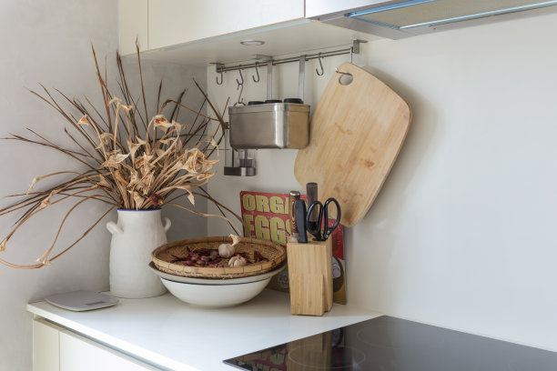 舒适的家庭厨房内部电器背景文字自由空间厨房装修想法家前面的看法。图片下载