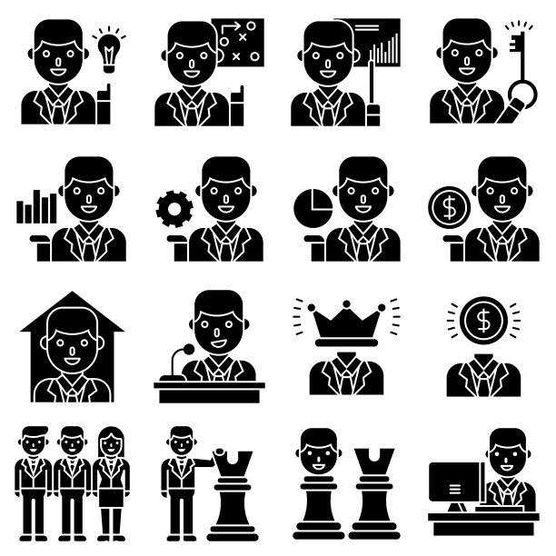 商人树立了扎实的风格图标图片下载