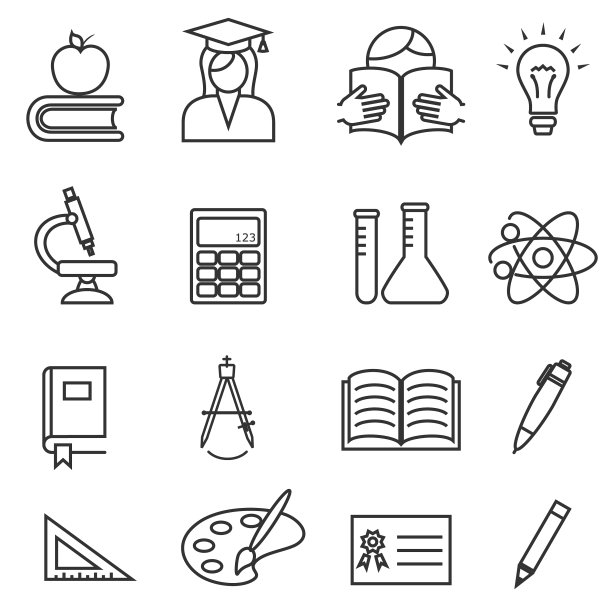 学校和教育图标设置图片下载