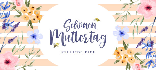 母亲节水彩春花德国卡图片下载