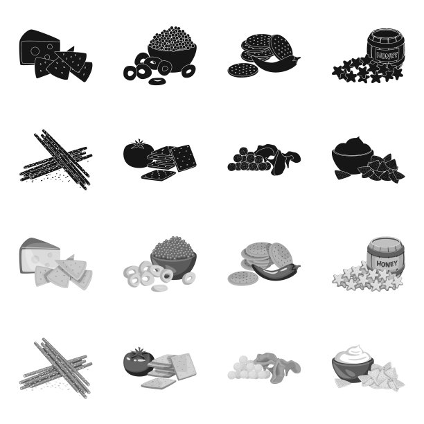 孤立物体的味道和季节在符号集图片下载