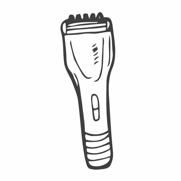 手拉电动理发器，胡须修剪器。矢量插图涂鸦图片下载
