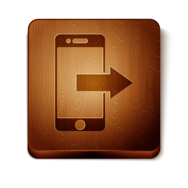 棕色智能手机图标孤立的手机上图片下载