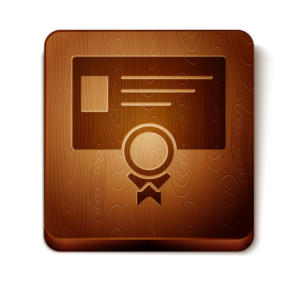 棕色证书模板图标隔离在白色图片下载