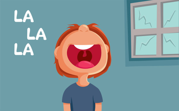 有趣的坏歌手打破窗户矢量卡通插图图片下载