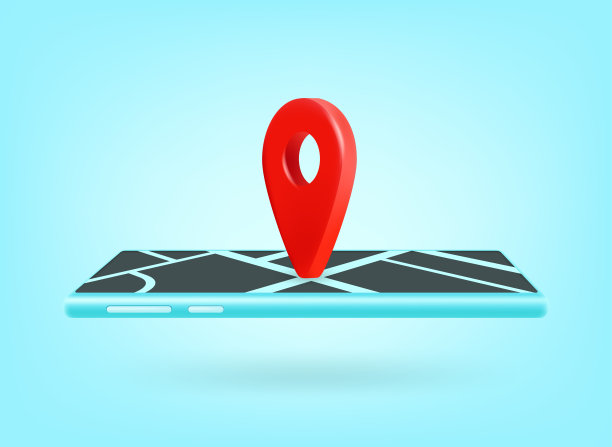 带有移动导航应用程序的现代智能手机。3 d矢量图图片下载