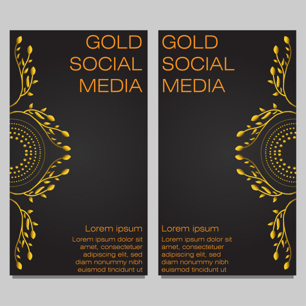 黑金社交媒体故事模板设计图片下载