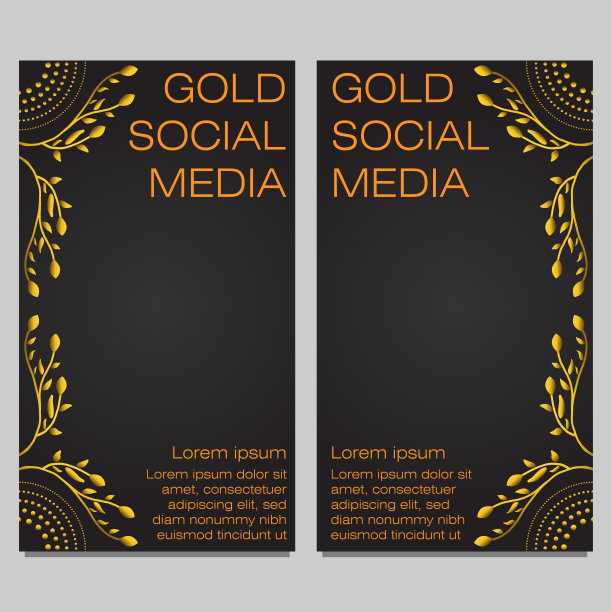 黑金社交媒体故事模板设计图片下载