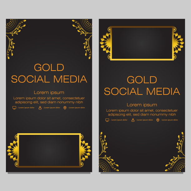 黑金社交媒体故事模板设计图片下载