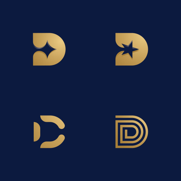 D字母图标设计模板，图标矢量模板元素，现代，企业图片下载