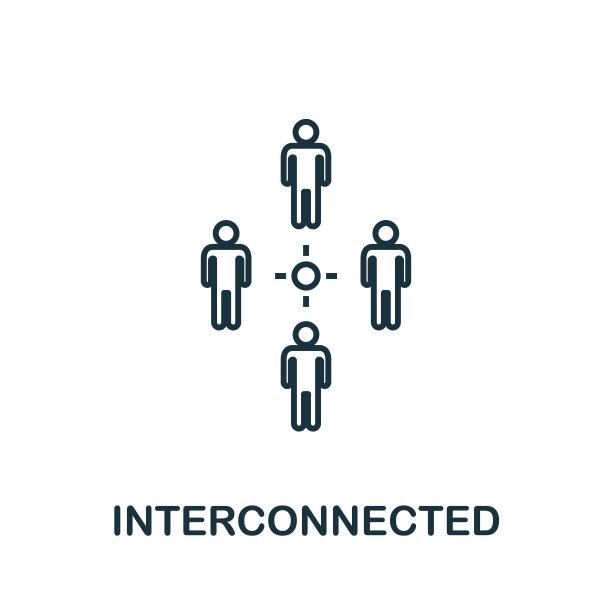相互关联的图标。来自数字医疗保健集合的线条样式元素。薄互联图标模板，信息图和更多图片下载
