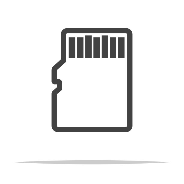 Micro SD卡轮廓图标矢量素材图片下载