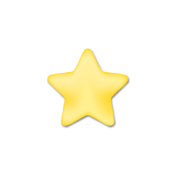 卡通幸运星孤立在蓝色背景。3 d渲染。可爱光滑的黄色星星。最小的设计。图片下载