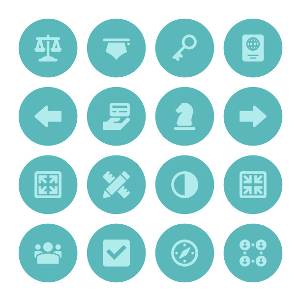 平面图标矢量设置和长阴影效果的网页设计图片下载