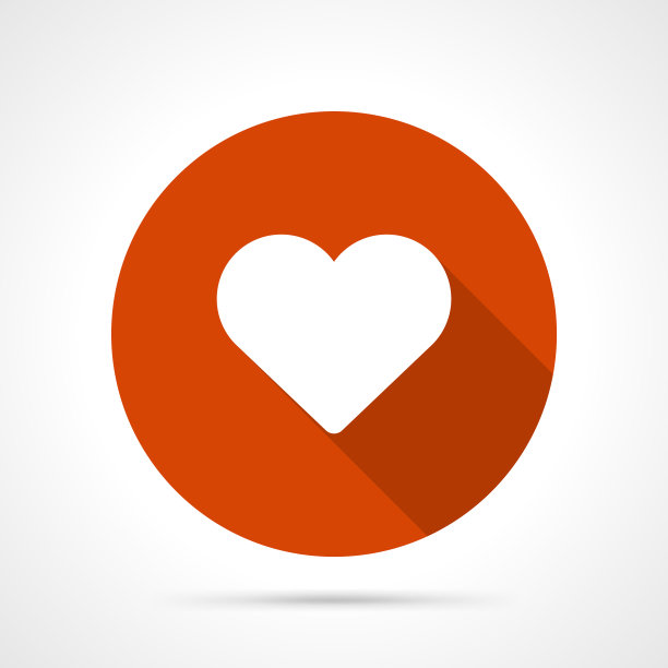 心脏图标与长阴影图片下载