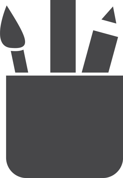 画笔、尺子、铅笔图标简单的汽车标志图片下载