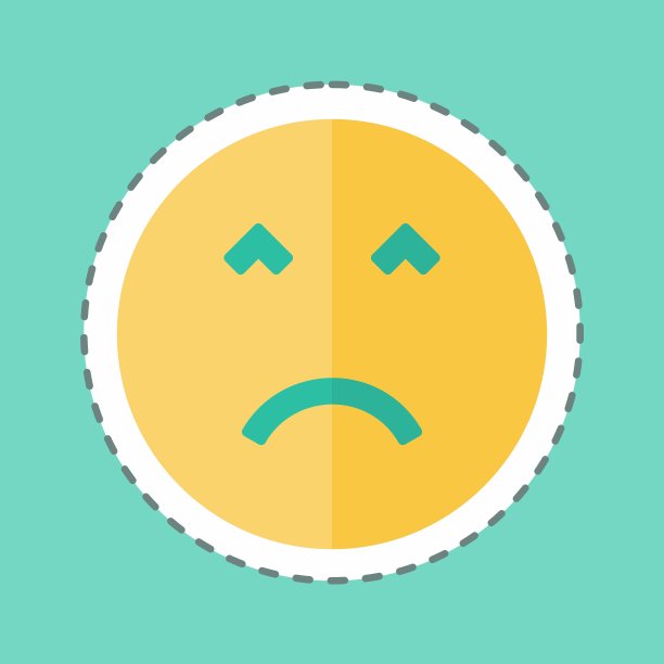 贴纸线条切断表情愤怒的脸。适用于表情符号。简单的设计可编辑。设计模板向量。简单的符号说明图片下载