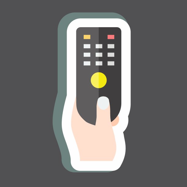 贴纸远程。适用于手部动作符号。简单的设计可编辑。设计模板向量。简单的符号说明图片下载