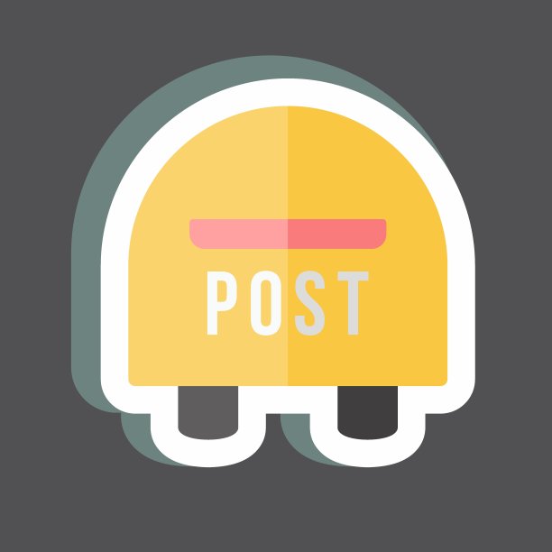 贴纸信箱。适合家居标志。简单的设计可编辑。设计模板向量。简单的符号说明图片下载