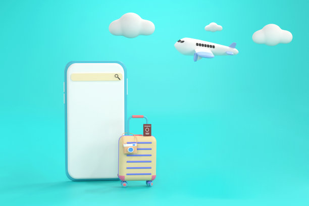 手提箱，摄像头和智能手机。旅行的概念。图片下载