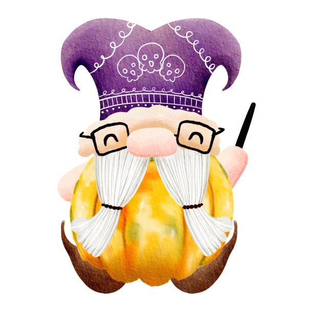 可爱的数字绘画水彩小矮人元素。图片下载