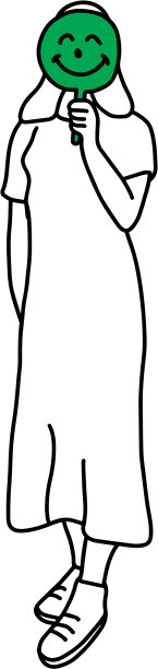 带着绿色微笑面具的女人图片下载