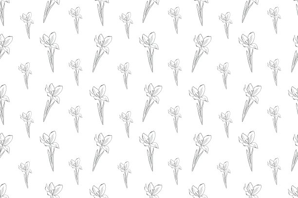 春天与花园花朵无缝图案。可爱的复活节卡通风格，手绘插图图片下载