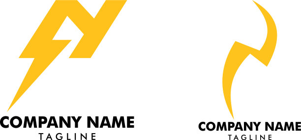 设置字母n雷电螺栓设计标志图片下载