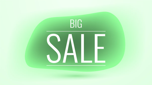 大卖场液体形状的横幅都是绿色的图片下载