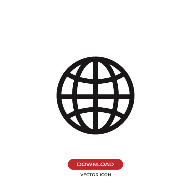 地球网格图标网络符号图片下载