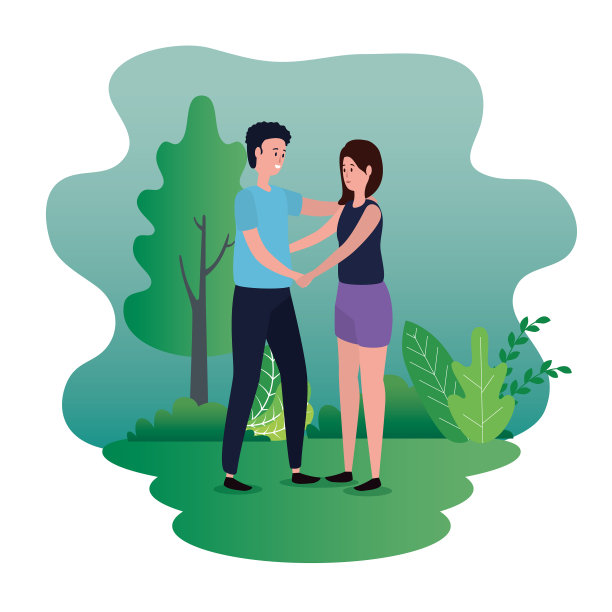 女人和男人相爱的情侣穿休闲装图片下载