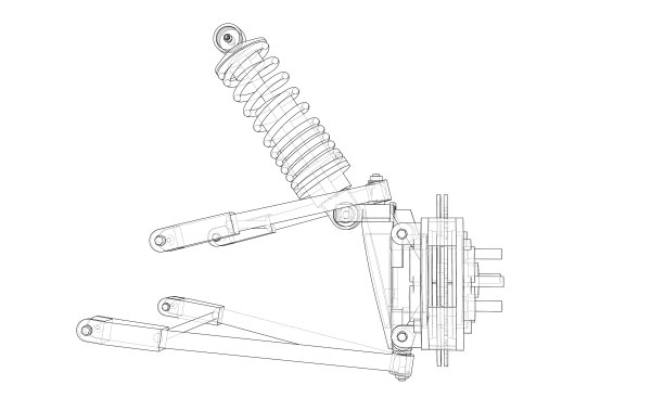 带有减震器的汽车悬架图片下载