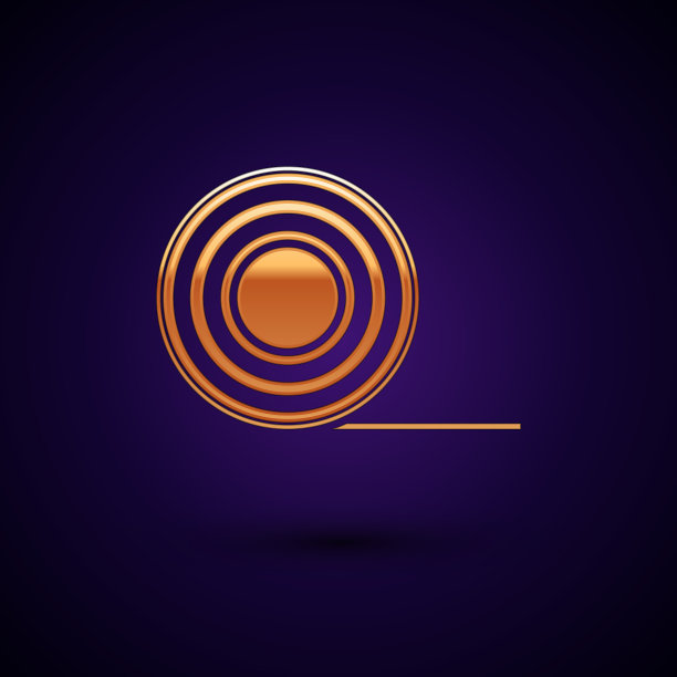 金色苏格兰图标孤立在深蓝色背景图片下载