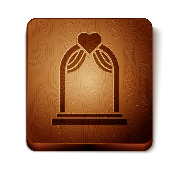 棕色婚礼拱门图标孤立在白色图片下载