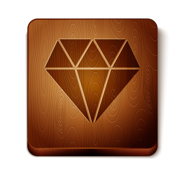 棕色钻石图标孤立在白色背景图片下载
