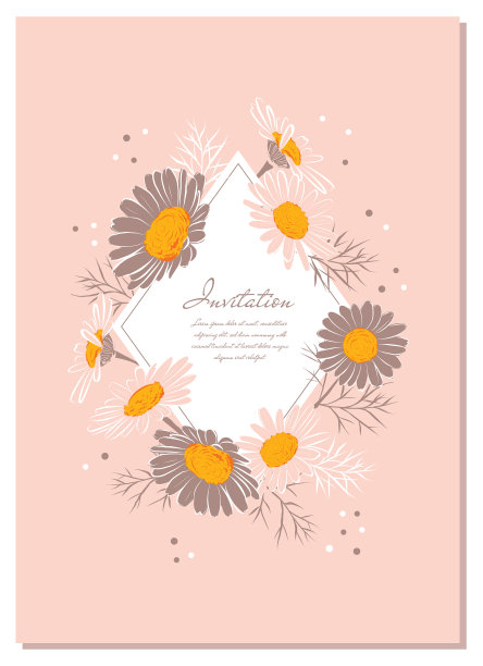 洋甘菊背景雏菊花环鲜花婚礼图片下载